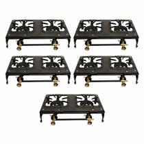 Kit 5 Fogareiro 2 bocas Ferro Fundido Caminhão Camping Pesca Kit 5 Fogareiro 2 bocas Ferro Fundido Caminhão Camping Pesca