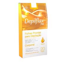 kit 5 Folhas Prontas Corporais Depilação Cera Depilflax Natural 100 Unid.