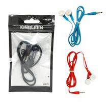 Kit 5 Fone de Ouvido Simples Saquinho Coloridos Kingleen