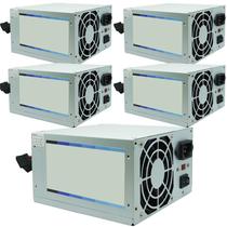 KIt 5 Fontes Pc Atx 200W Reais Real Silenciosa com Cabo de Força Nova Knup KP-517 Cinza Bivolt