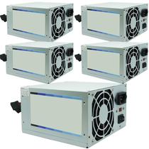 KIt 5 Fontes Pc Atx 200W Reais Real Silenciosa com Cabo de Força Nova Knup KP-517 Cinza Bivolt