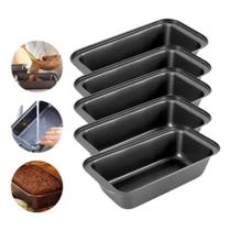 Kit 5 forma antiaderente para bolo e pão 25cm 12,8cm 6cm