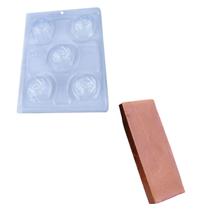 Kit 5 Formas Acetato Trufa Rosa p/Chocolate + 2 kg chocolate