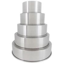 Kit 5 Formas Para Bolo Redonda Fundo Falso Com Altura 10Cm Kit 5 Formas Para Bolo Redonda Fundo Falso Com Altura 10Cm