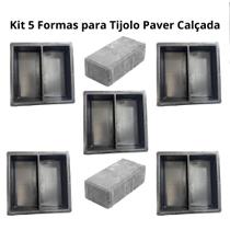 Kit 5 Formas para Tijolo Paver Piso Calçada Jardim Construção