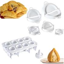 Kit 5 Formas Pastel Com Fábrica de Coxinhas Modeladora Com 8 Formas