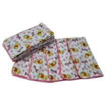Kit 5 Fralda De Pano Bebê Do Pooh 70X70 Com Crochê Feminino Kit 5 Fralda De Pano Bebê Do Pooh 70X70 Com Crochê Feminino