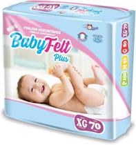 Kit 5 Fralda Descartável Baby Felt Noturna Infantil XG - 70 Unidades Kit 5 Fralda Descartável Baby Felt Noturna Infantil XG - 70 Unidades