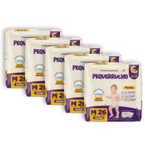 Kit 5 Fralda Descartável Pequerrucho Pants Toque Macio Hipoalergênico - Tamanho M - Total 130 Unidad Kit 5 Fralda Descartável Pequerrucho Pants Toque Macio Hipoalergênico - Tamanho M - Total 130 Unidad