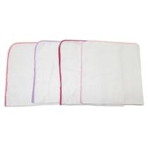Kit 5 Fralda Quadriculada Lisa 68X68Cm Com Crochê Feminino
