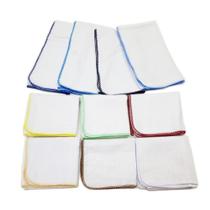 Kit 5 Fralda Quadriculada Lisa 68X68Cm Com Crochê Masculino