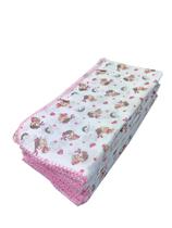 Kit 5 Fralda Turma Da Monica 100% Algodão 70x70cm Com Croche Kit 5 Fralda Turma Da Monica 100% Algodão 70x70cm Com Croche