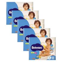 Kit 5 Fraldas Babysec Ultrasec Jumbo Galinha Pintadinha M com 18 unidades