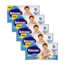 Kit 5 Fraldas Babysec Ultrasec Mega Galinha Pintadinha G com 32 unidades Kit 5 Fraldas Babysec Ultrasec Mega Galinha Pintadinha G com 32 unidades