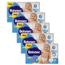 Kit 5 Fraldas Babysec Ultrasec Mega Galinha Pintadinha P com 42 unidades