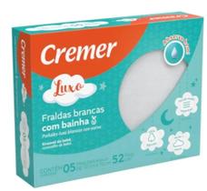 Kit 5 Fraldas De Pano Luxo com Bainha Cremer 70x68cm Tecido 100% algodão Macio