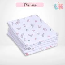 Kit 5 Fraldas Luxo Estampada com Bainha Tecido Duplo 70x67cm 100% algodão