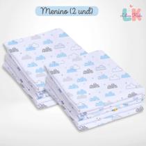 Kit 5 Fraldas Luxo Estampada com Bainha Tecido Duplo 70x67cm 100% algodão Kit 5 Fraldas Luxo Estampada com Bainha Tecido Duplo 70x67cm 100% algodão