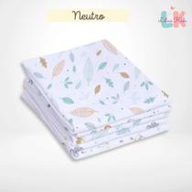 Kit 5 Fraldas Luxo Estampada com Bainha Tecido Duplo 70x67cm 100% algodão