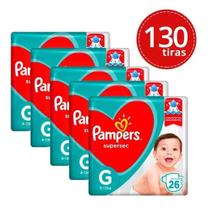 KIT 5 FRALDAS PAMPERS SUPERSEC G/26 = 130un