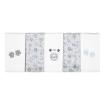 Kit 5 Fraldas Papi 70x68cm Bordada e Estampada Selva Neutro Kit 5 Fraldas Papi 70x68cm Bordada e Estampada Selva Neutro