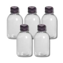 Kit 5 Frasco Plástico Pet Cristal 100ml + Tampa Lacre R24 - Eonstore Kit 5 Frasco Plástico Pet Cristal 100ml + Tampa Lacre R24 - Eonstore