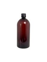 Kit 5 Frascos Pet 1L Âmbar com Tampa Lacre Preta para Envase Kit 5 Frascos Pet 1L Âmbar com Tampa Lacre Preta para Envase