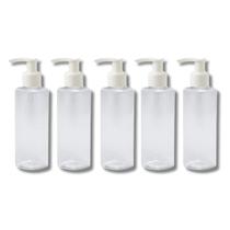 Kit 5 Frascos Tampa Válvula Pump 100ml Cilíndricos Viagem Sabonete Liquido Skincare Shampoo Kit 5 Frascos Tampa Válvula Pump 100ml Cilíndricos Viagem Sabonete Liquido Skincare Shampoo