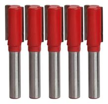 Kit 5 Fresa Reta Paralela 10Mm Haste 6Mm Metal Duro Tupia