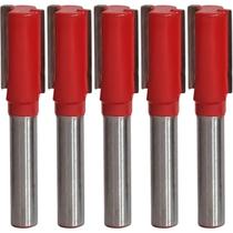 Kit 5 Fresa Reta Paralela 10Mm Haste 6Mm Metal Duro Tupia