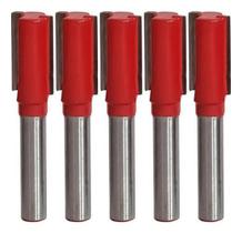 Kit 5 Fresa Reta Paralela 10Mm Haste 6Mm Metal Duro Tupia