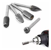 Kit 5 Fresas Tungstenio 6 Mm Ferro Aço Madeira Acessórios