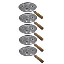 Kit 5 Frigideiras Multi-ovo Frita 4 Ovos em Alumínio Batido