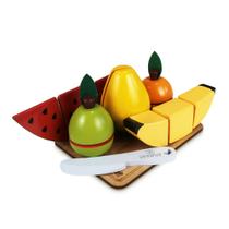 Kit 5 Frutinhas com corte Brinquedo em Madeira