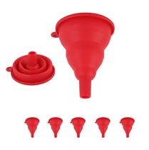 Kit 5 Funil Retrátil Dobrável Silicone Cozinha Antibactéria
