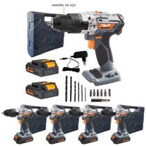 Kit 5 Furadeira de Impacto e Parafusadeira à Bateria com 10 Baterias FP20X2 NKF Kit 5 Furadeira de Impacto e Parafusadeira à Bateria com 10 Baterias FP20X2 NKF