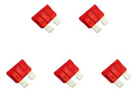 Kit 5 Fusíveis Chato Vermelho 10 Amperes Fox Gol Polo Parati Kit 5 Fusíveis Chato Vermelho 10 Amperes Fox Gol Polo Parati