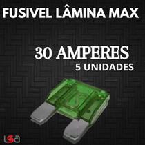 Kit 5 Fusivel Max De 20 A 100 Amperes + Porta Fusivel 5 Uni