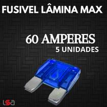 Kit 5 Fusivel Max De 20 A 100 Amperes + Porta Fusivel 5 Uni