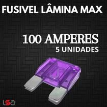 Kit 5 Fusivel Max De 20 A 100 Amperes + Porta Fusivel 5 Uni