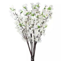 Kit 5 Galhos Flor de Pessegueiro Flores artificial Branco Kit 5 Galhos Flor de Pessegueiro Flores artificial Branco