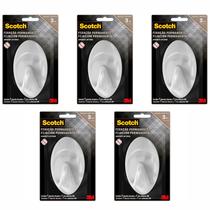 Kit 5 Gancho Adesivo Grande 3M Scotch Fixação Permanente Suporta até 3 kg Kit 5 Gancho Adesivo Grande 3M Scotch Fixação Permanente Suporta até 3 kg