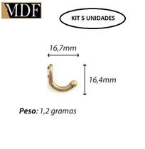 Kit 5 Gancho Liso P 16,7 X 16,4mm Acessório Artesanato