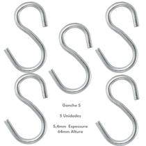 Kit 5 gancho s grande metal p/ organizar cozinha cabide vaso