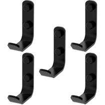 Kit 5 Ganchos De Parede Preto Fosco Para Toalha Plus FS