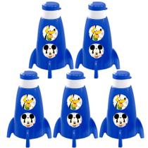 Kit 5 Garrafas Foguete que Gira Mickey Astronauta p/ Festa Infantil Aniversário Kit 5 Garrafas Foguete que Gira Mickey Astronauta p/ Festa Infantil Aniversário