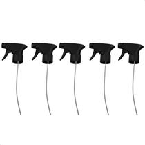 Kit 5 Gatilho Spray Trigger Preto para Frasco Borrifador Pulverizador Multiuso Limpeza Refil