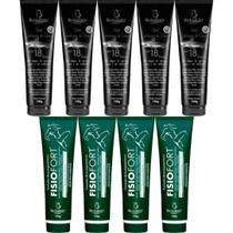 Kit 5 Gel Cartilagem de Tubarão Com 18 Ervas 150g + 4 Pomada Massageadora Fisiofort 150g