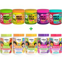 Kit 5 Gelatinas + 5 Cremes De Pentear Kids Frutas Salon Line
