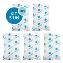 Kit 5 Gelo Gel Bolsa Artificial Reutilizável Flexível Compressa 500g